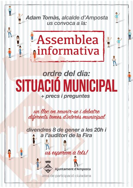Ajuntament d´Amposta > Comunicació > Convocada una assemblea informativa per donar compte sobre la situació municipal